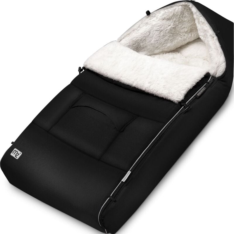 Monzana - Chancelière pour bébé hiver avec réflecteurs fermeture éclair buggy lavable sac de couchage couverture douillette Noir