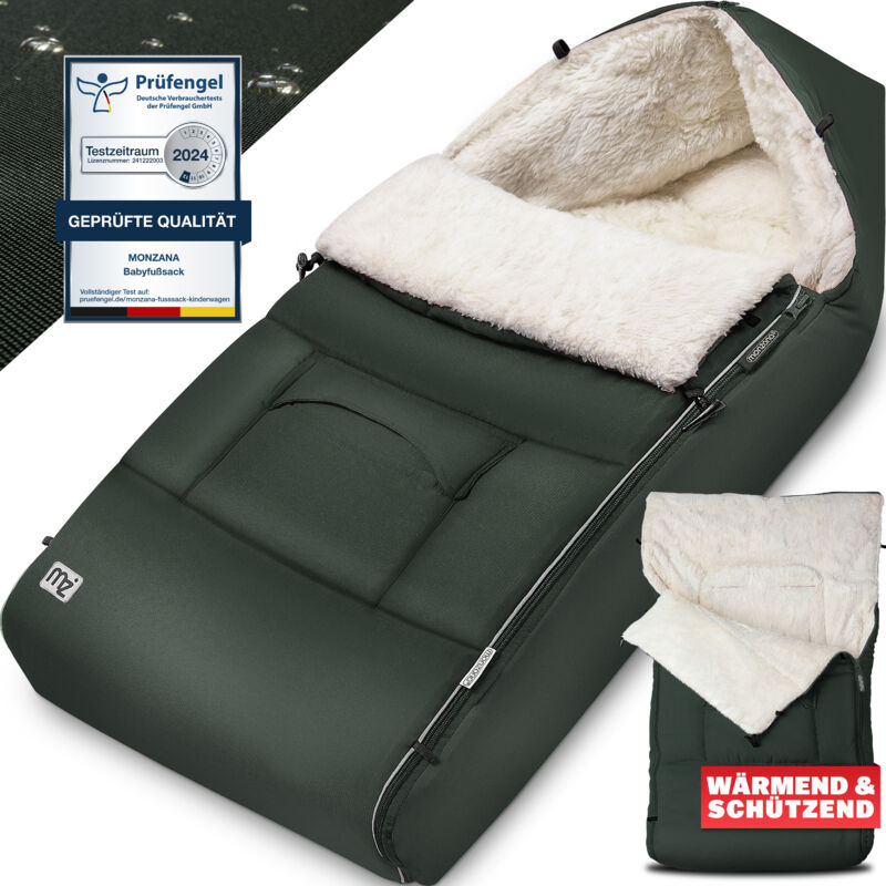 Monzana - Chancelière pour bébé hiver avec réflecteurs fermeture éclair buggy lavable sac de couchage couverture douillette Anthracite