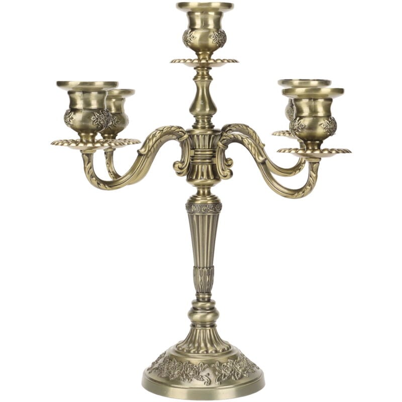 Chandelier à 5 bras résistant aux rayures et à la rouille, chandelier haut vintage pour mariages et fêtes