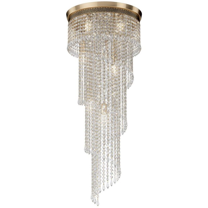 Maytoni - Cascade Lustre Doré Antique & Cristal, 12 Lumières, E14
