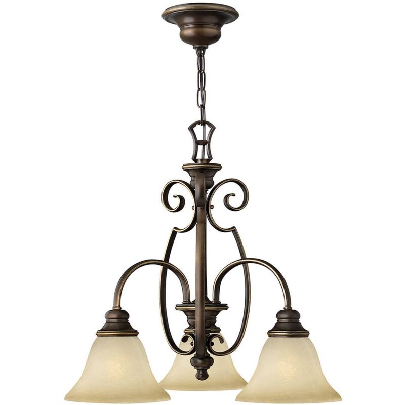 Elstead - Cello - Lustre à bras multiples au fini bronze antique à 3 ampoules, E27