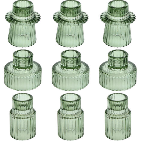 Chandelier de table européen minimaliste en verre, pack de 9, vert, ambiance romantique, décoration pour la maison