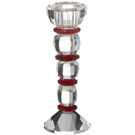 Chandelier Design en Cristal "Annie" 18cm Transparent & Rouge