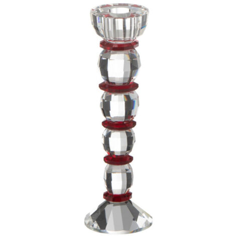 Chandelier Design en Cristal "Annie" 22cm Transparent & Rouge