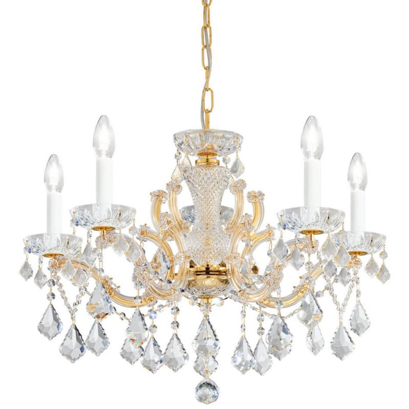 Kolarz - maria louise - Lustre classique en cristal à 5 bras, or poli, 5x E14