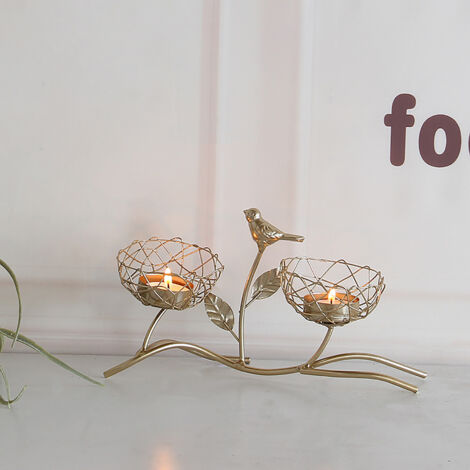 Chandelier en fer doré, Pièce unique et élégante pour décorations de table, divers modèles de taille et couleurs dorées