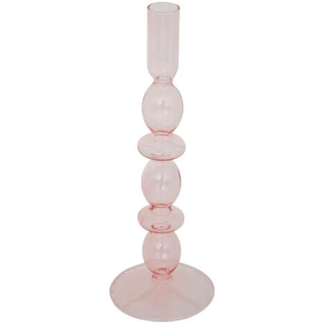 Chandelier en Verre Design "Bulles" 25cm Rose Clair