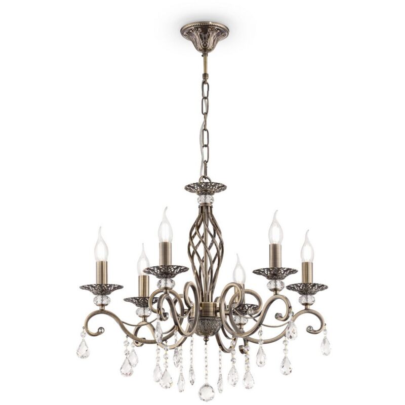 Maytoni - Grace Lustre en laiton et cristal, 6 lumières, E14 Maytoni - Grace Lustre en laiton et cristal, 6 lumières, E14