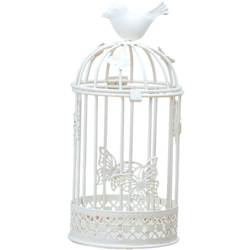 Feiyue - Chandelier Grand Cage à Oiseaux Bougeoir Europe Métal Fer Style Campagnard Vintage Rétro Bougeoirs Bougies Chauffe-Plat Décoration