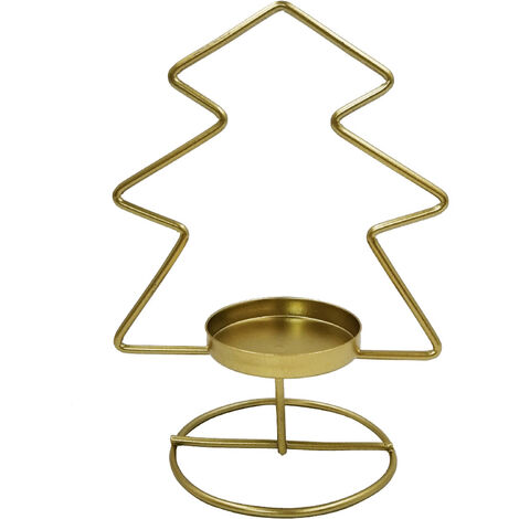 Chandelier Home Decor Ornement Artisanat Or Arbre de Noël Bougeoir en fer forgé