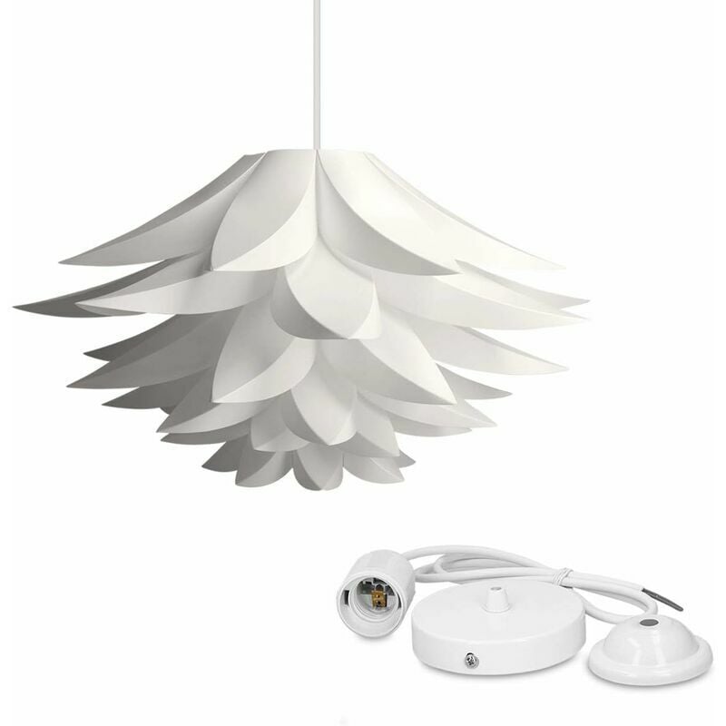 Hoopzi - chandelier - Lotus design lamp - Shade to be assembled - iq ceiling light - Set with cable ceiling mount