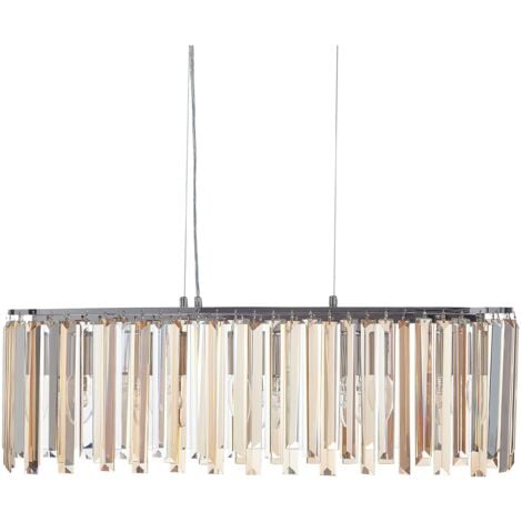 BELIANI Chandelier MANDEO Glass Silver