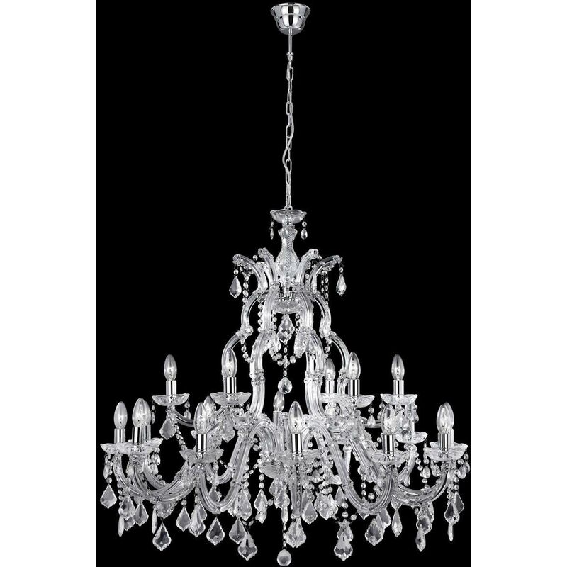 Searchlight Lighting - Searchlight Marie Therese - 18 Light Crystal Chandelier Chrome Finish, E14