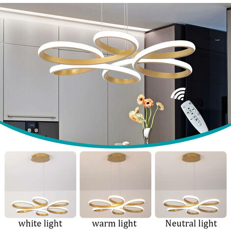 GREELUSTR Chandelier Modern Gold Acrylic 6 Petal Flower Shapes stepless dimming LED Half-Embedded Ceiling Lights