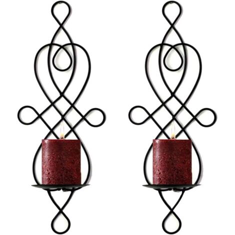 Chandelier Mural De Style Vintage, Chandelier en Fer Créatif, Décorations Murales De Jardin De La Maison, Chandelier Mural, Noir-Fei Yu
