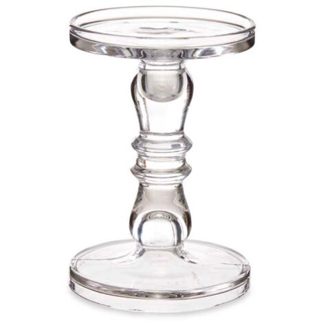 Chandelier porte bougie en verre taillé 13x13x19cm