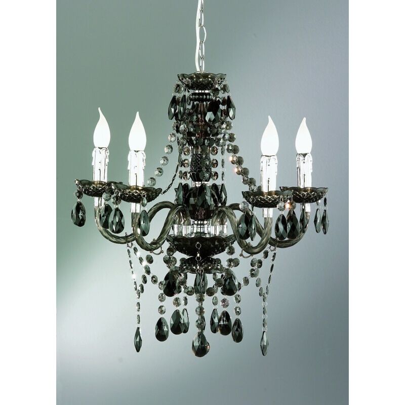 Reality - Lustre baroque, Lustre baroque 5 Lampes Noir en Acrylique, trio
