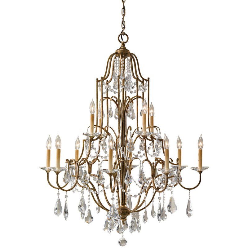 Elstead - Valentina - Lustre à 12 lumières à plusieurs niveaux, bronze oxydé