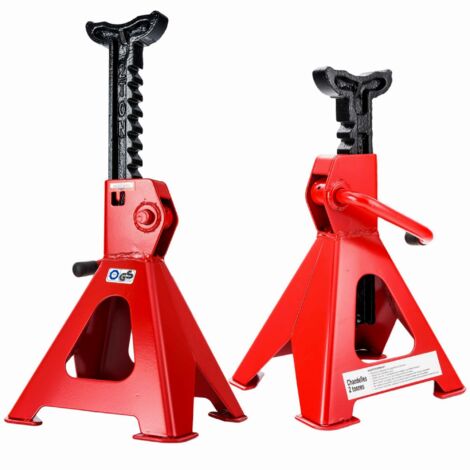 Chandelles à crémaillère 2T – Capacité de levage 2 tonnes – Hauteur de levée 250-390 mm – 2 pièces pour entretien automobile – Peraline