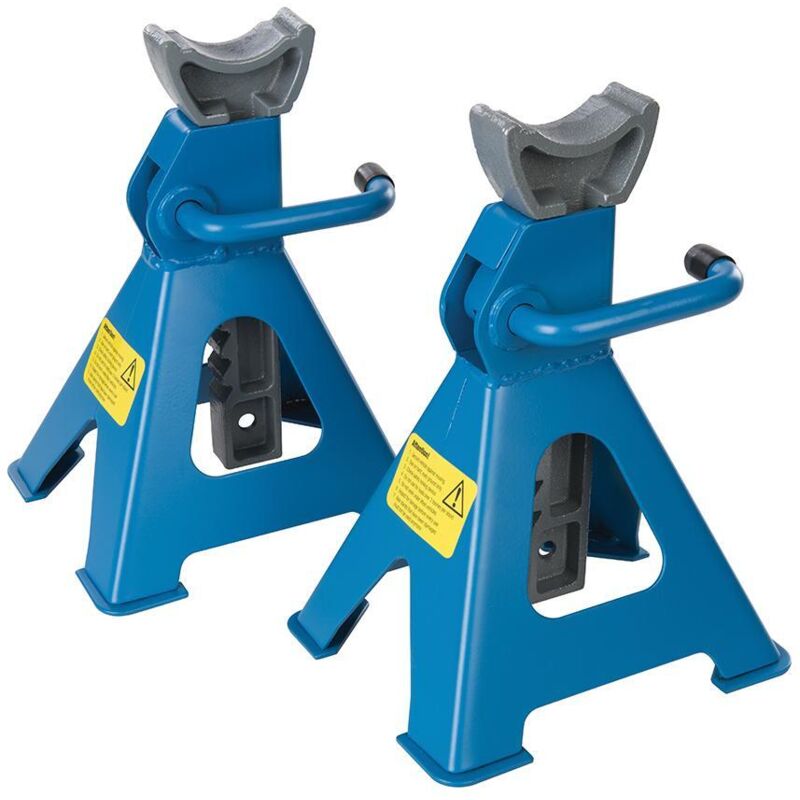Silverline STANLEY - Paire de Chandelles 2 tonnes - STMT81255-1 - Système de crémaillère pour adapter la hauteur - vue 2