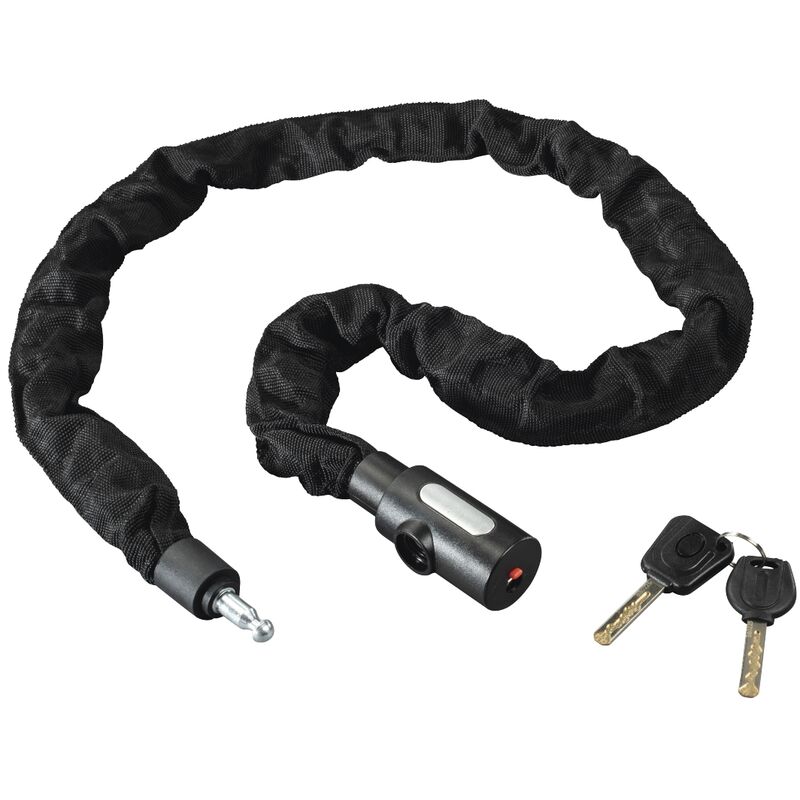 Chaîne antivol pour vélo avec clé éclairante, 120 cm, noire Hama 00178116