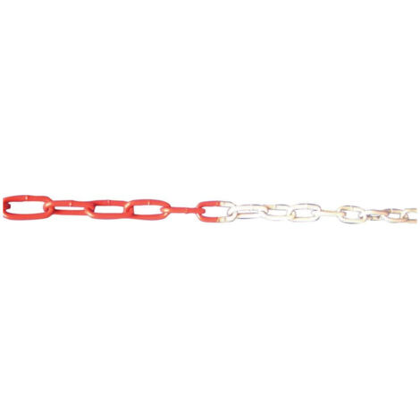 Chane de barrage rouge / blanc, plastique 6 mm, VE 25 m