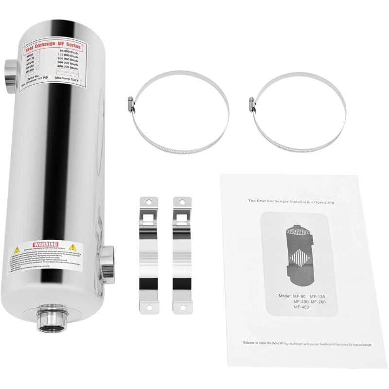 Changeur de Chaleur de Piscine d'acier Inoxydable de 60KW, échangeur de Chaleur de Coquille de Tube, échangeur de Chaleur de Chauffage de Piscine de