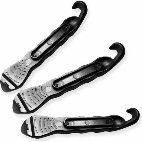 Changeur de pneu de vélo - Levier en plastique trempé de qualité supérieure pour la réparation de vélo - Kit d'outils pour vélo de route - Jeu de 3 à 5 couleurs (Noir)