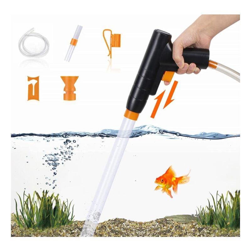 Changeur d'eau pour aquarium,Aspirateur de Boues d'Aquarium, 3 in 1Nettoyeur de Sol d'Aquarium Kit de Nettoyage de Gravier d'Aquarium pour Le