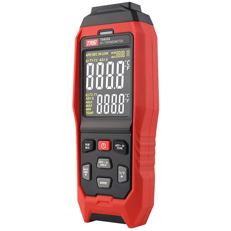 Channel K/ J Type Thermocouple Thermometer, Handheld Digital LCD Temperature Meter, TASI - Single Channel