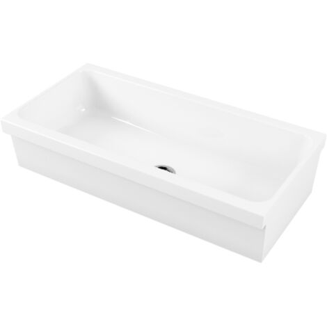 Channel-Waschbecken 90x45x20 weiß - Galassia Ninive