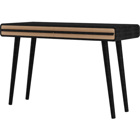 Chantal Bureau avec 2 tiroirs en effet chêne et noir