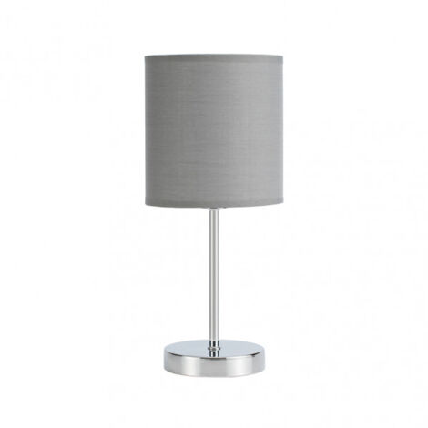 Chanza Tischlampe 1xe14 Chrom mit grauem Lampenschirm 37x16x16x16 cm