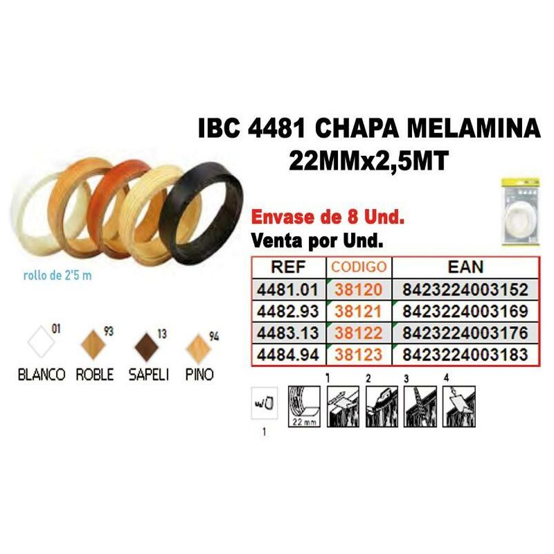 

ibc 4-484 chapa melamina 22mmx2,5mt 94pino - Mibricotienda