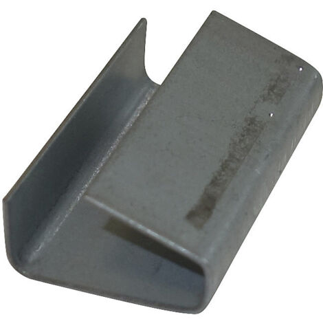 Chape acier semi-ouverte pour tendeur-sertisseur de feuillard polypropylène 13x33mm (2000)