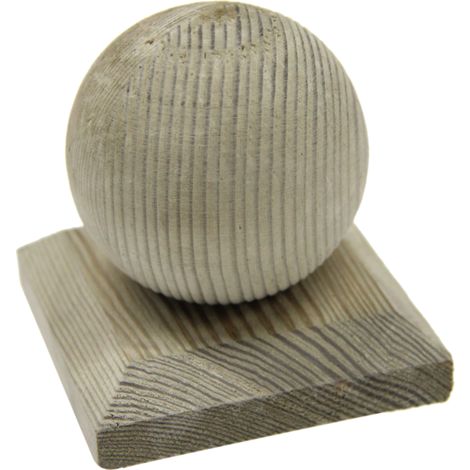 Chapeau Boule en bois - Dessus de poteau 7x7 cm