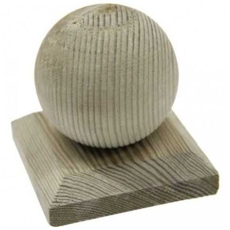 Chapeau Boule en bois - Dessus de poteau 8x8 cm