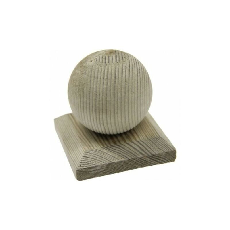 Chapeau Boule en bois - Dessus de poteau 9x9 cm