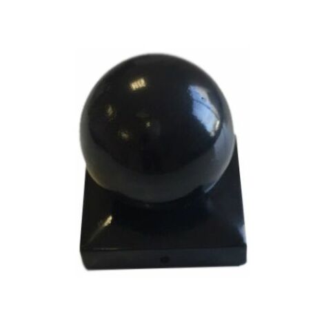 Chapeau Boule Epoxy Noir - Dessus de poteau 9x9 cm