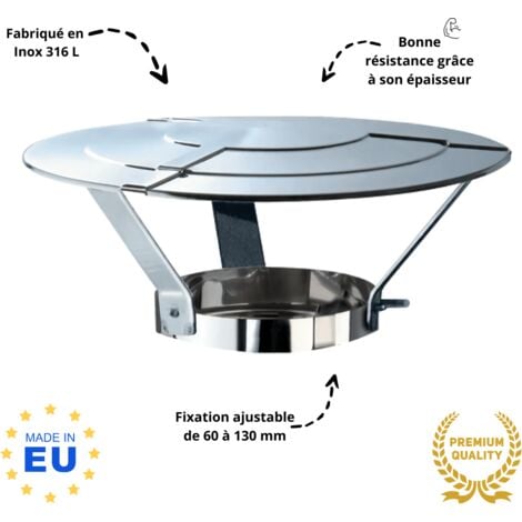 Chapeau chinois inox réglable de 60 à 130 mm Edilinox