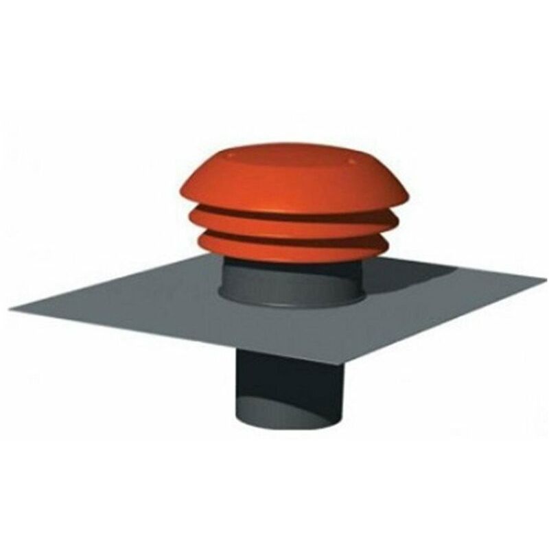 Unelvent - Chapeau de toiture 125mm pour évacuation vmc couleur tuile