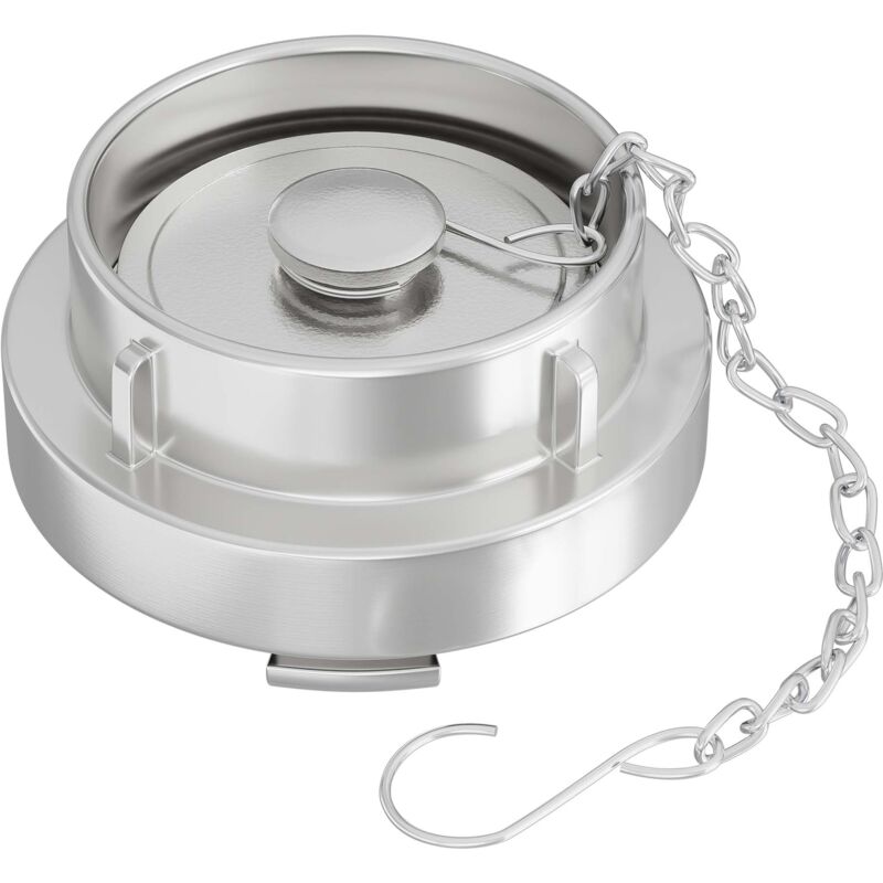 Wiltec - Chapeau d'accouplement Storz B/75 mm – 52 x 126 x 126 mm – en Aluminium – avec Manchon 120° et Chaîne de sécurité – Raccord pour Tuyaux