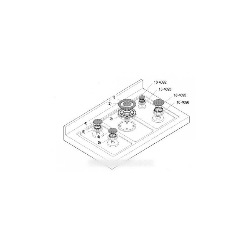 Chapeau de brûleur pour Cuisinière Bosch 00184122 Chapeau de brûleur pour Cuisinière Bosch 00184122