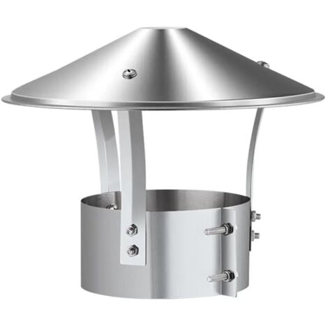 DPZO Chapeau de cheminée, échappement en acier inoxydable, tuyau d'échappement, cheminée extérieure (argent brillant)，150mm