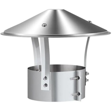 Chapeau de cheminée, échappement en acier inoxydable, tuyau d'échappement, cheminée extérieure (argent brillant)，75mm