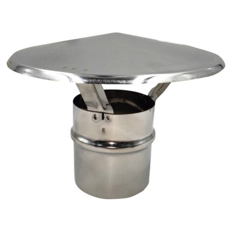 Chapeau de cheminée en acier inoxydable 250 mm – Conduit de 25 cm pour chaudières et poêles – Résistant aux hautes températures – ALA - 39aile