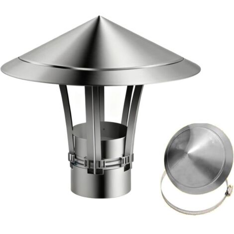 Chapeau de Cheminée Inox 201 Chapeau de Pluie de Toit Réglable 6 11 15 cm Couvercle de Trou de Cheminée Chapeau Conduit de Fumée conique pour Tuyau De Poêle Fumisterie(6cm)