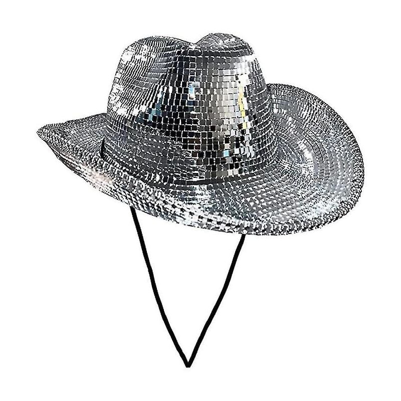 Chapeau de cowboy à boule disco, chapeau de cowboy à boule miroir, chapeau de fête de célibataire