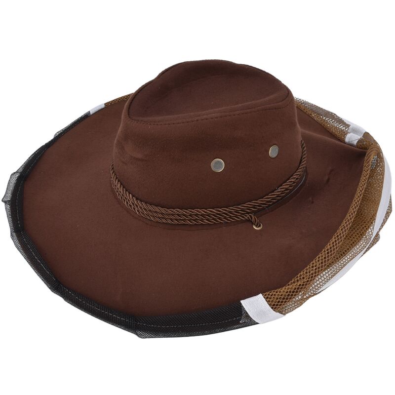 Chapeau de Cowboy d'apiculteur resserrant la conception chapeau de voile d'apiculture en maille respirante pour les apiculteurs pêcheurs chasseurs