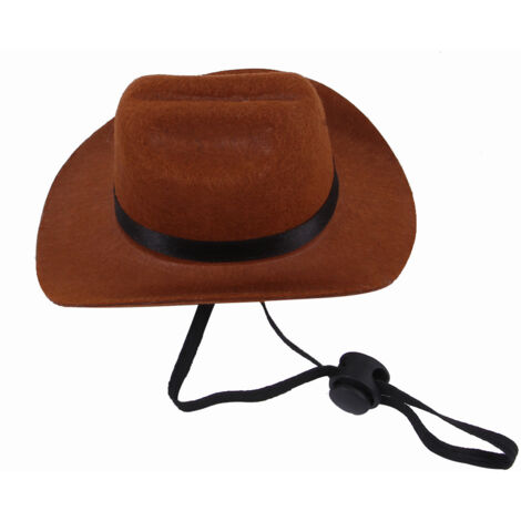 Chapeau de cowboy pour animaux de compagnie (chiens/chats), taille M, couleur marron, pour des photos amusantes et des déguisements